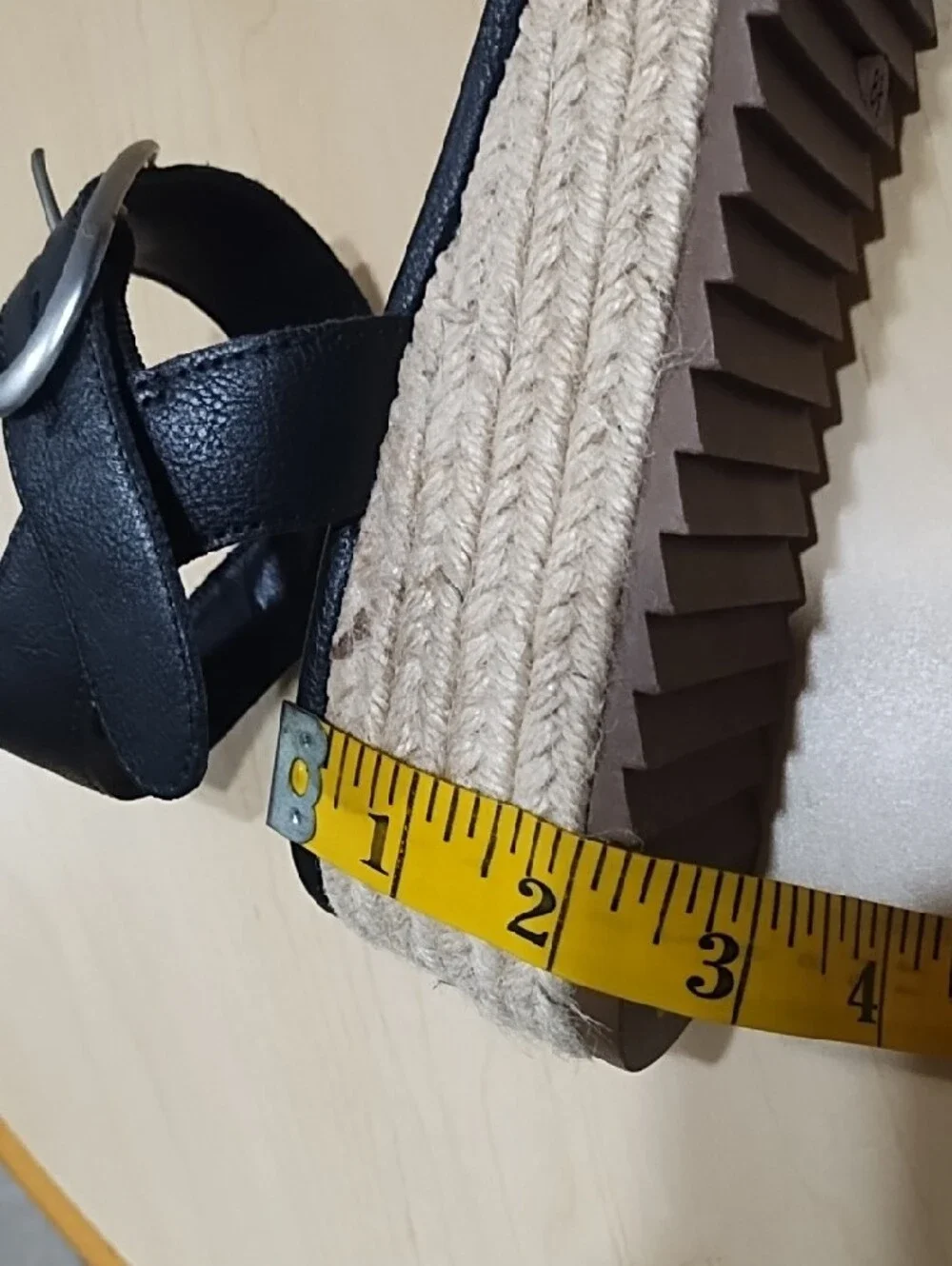 a.n.a Black Strappy Wedge Sandals with Silver Buckle Like New Size 8.5.